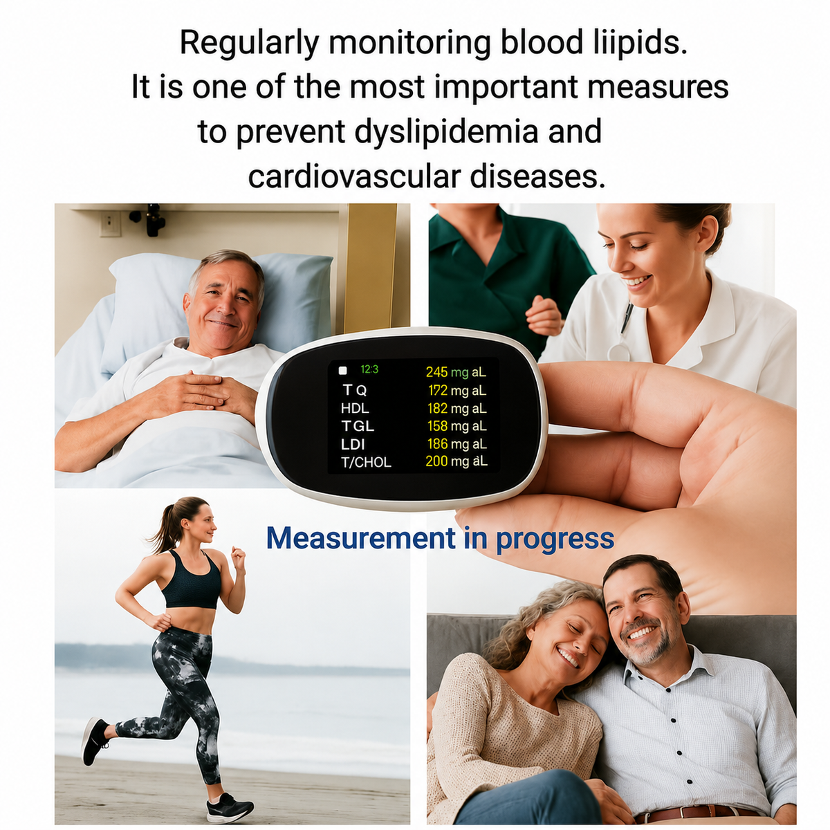 Blood Glucose Monitor Non-Painful Fingertip Portable Digital Display