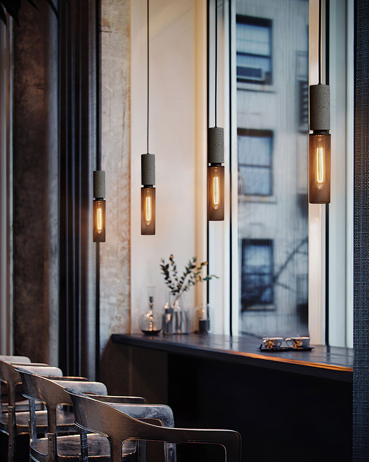 Minimalist Industrial Cylindrical Design Pendant Light