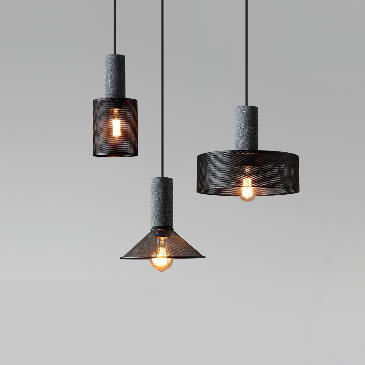 Minimalist Industrial Cylindrical Design Pendant Light