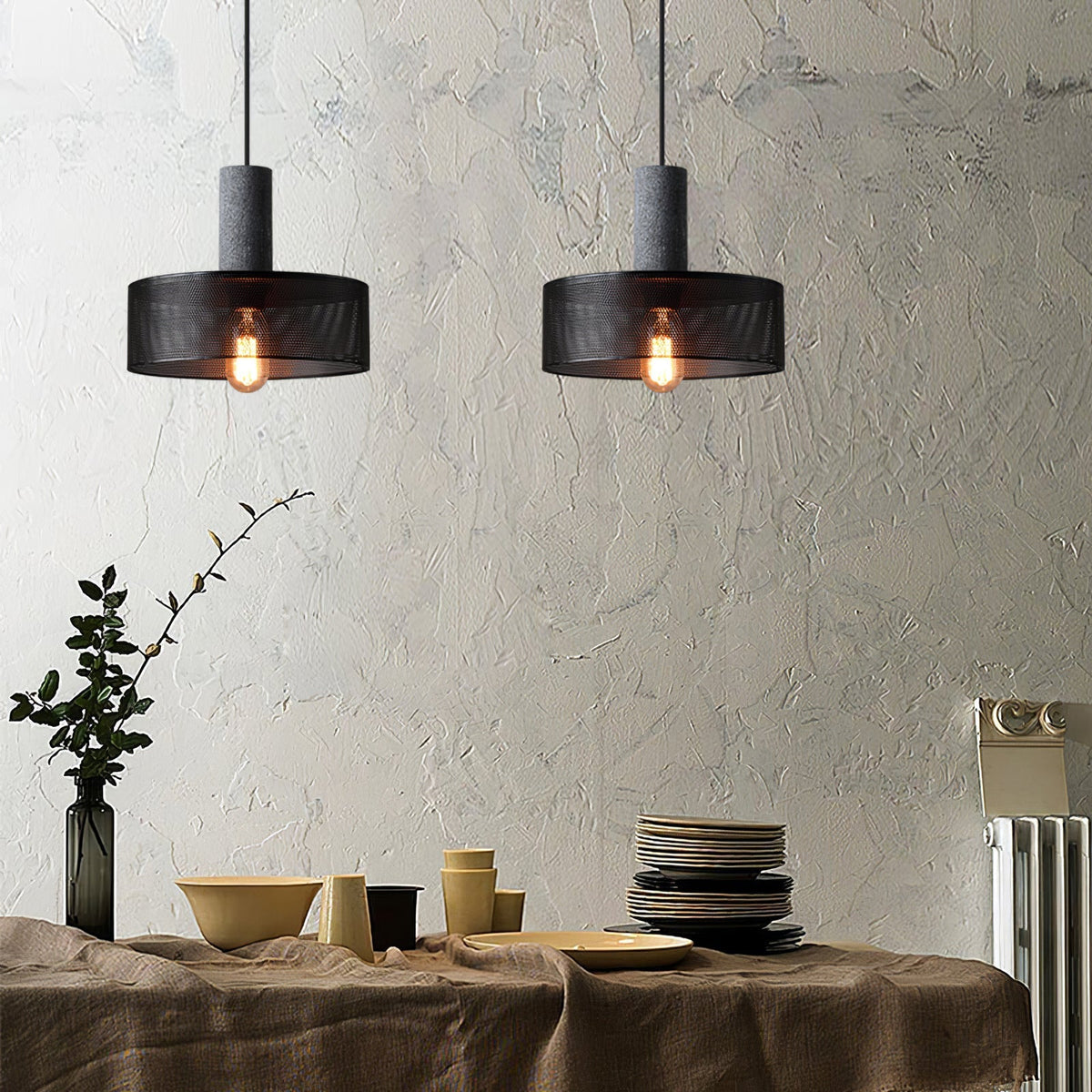 Minimalist Industrial Cylindrical Design Pendant Light