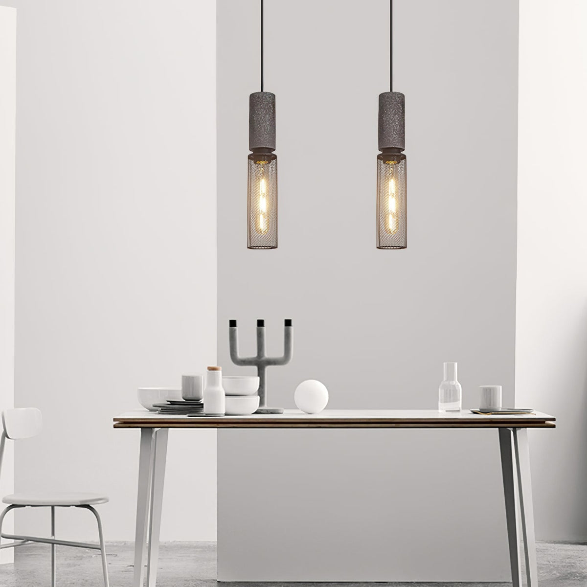 Minimalist Industrial Cylindrical Design Pendant Light