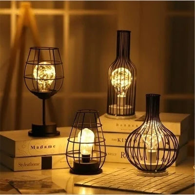 Retro Accent Hollow Lamp for Home