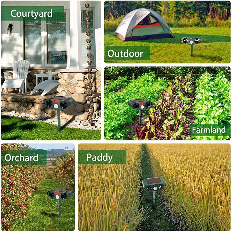 Solar Powered Ultrasonic Rabbit Repeller Humane Garden Protection