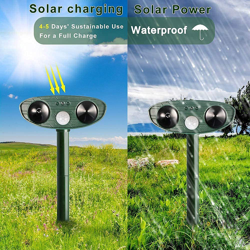 Solar Powered Ultrasonic Rabbit Repeller Humane Garden Protection