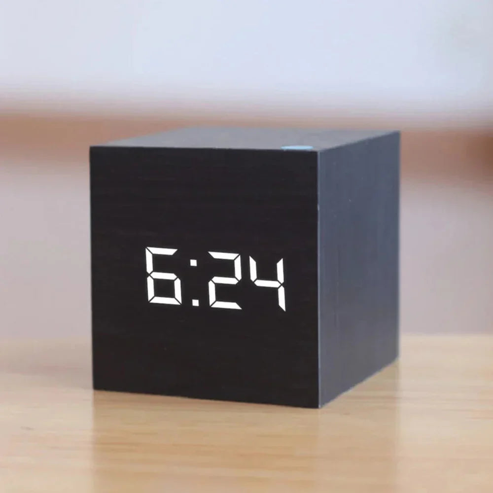 Mini LED Alarm Clock Compact Desk Clock with Night Mode