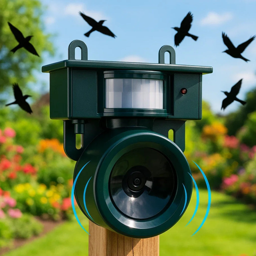Garden Bird Deterrent Motion Sensor Pest Control with Sonic & Ultrasonic Output