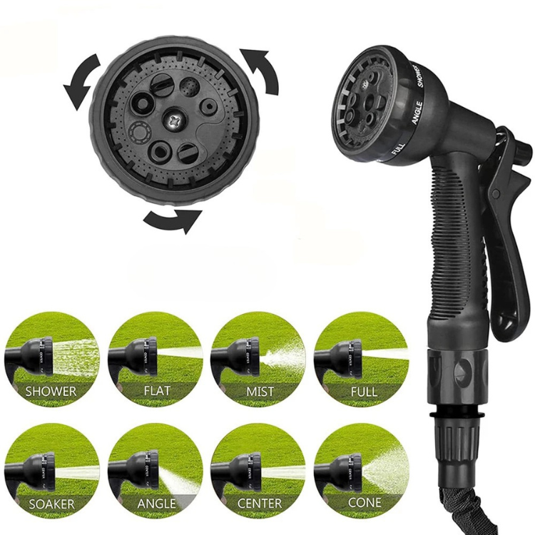 Expandable Garden Hose with 8‑Mode Spray Nozzle Leak‑Proof & Anti‑Kink