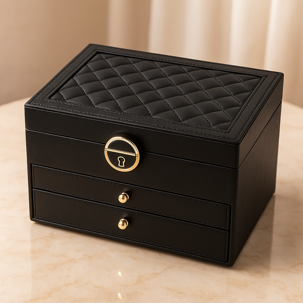 Jewelry Storage Box Compact Multi-Tier Drawer Organizer