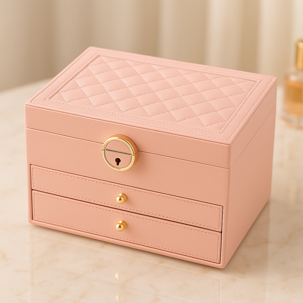 Jewelry Storage Box Compact Multi-Tier Drawer Organizer