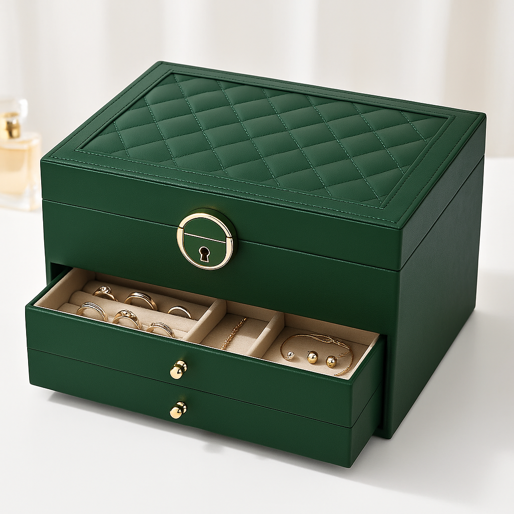 Jewelry Storage Box Compact Multi-Tier Drawer Organizer
