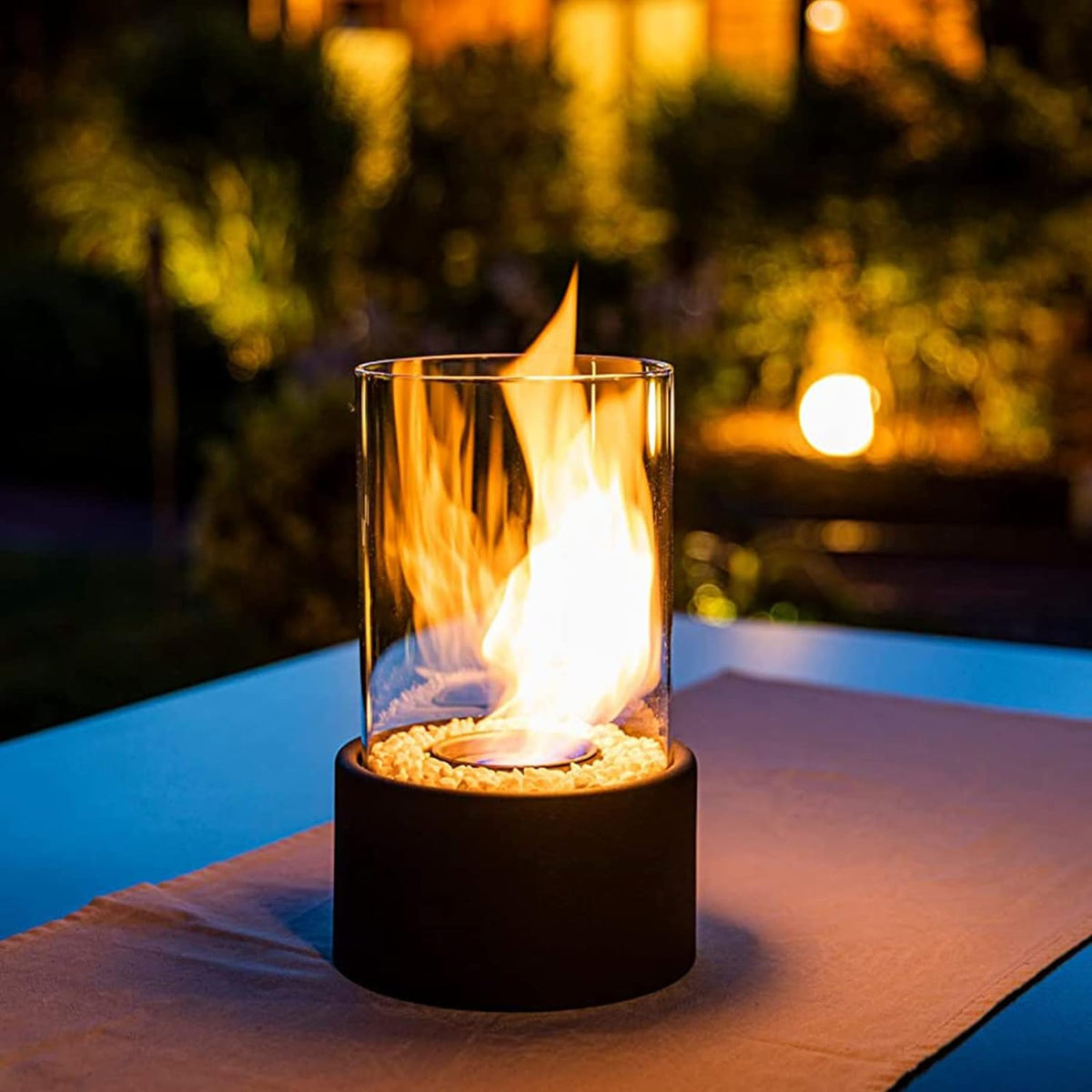 Everlasting Flame Oil Lamp Elegant Glass Cylinder with Classic Glow