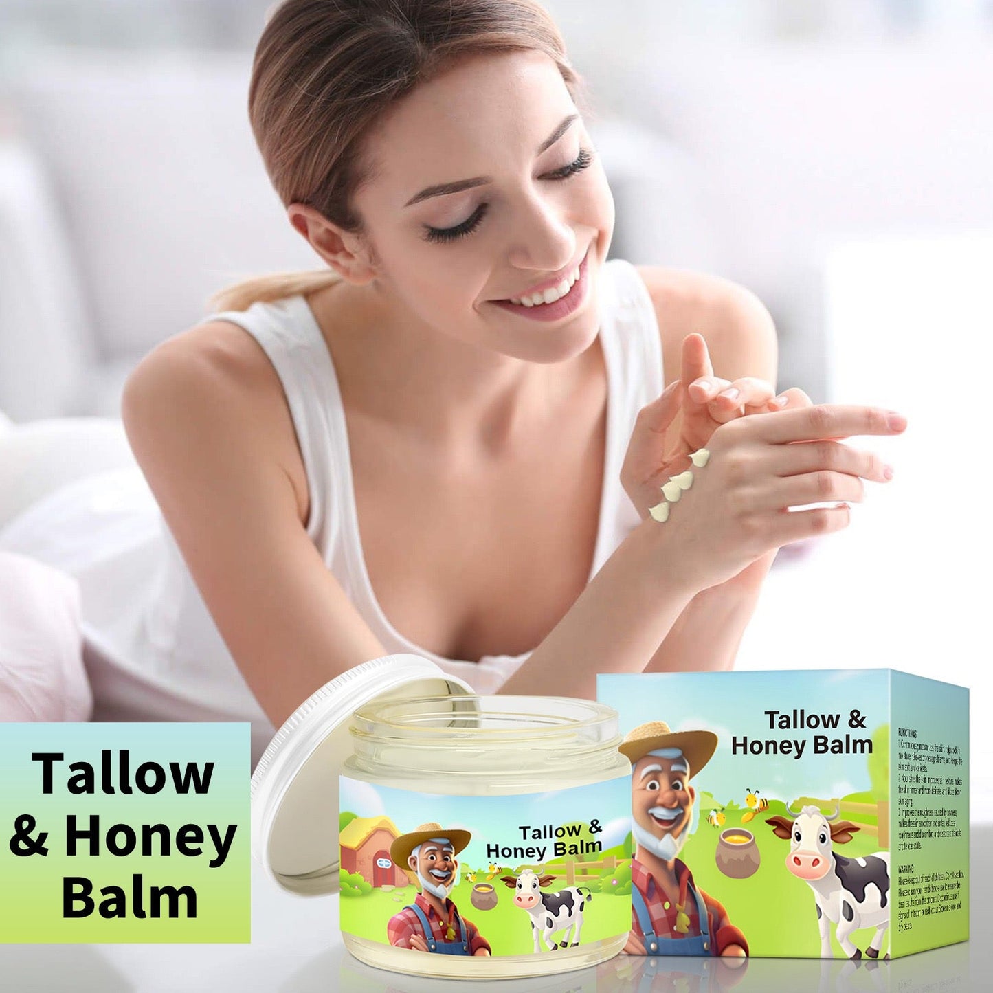 Tallow Honey Balm – Organic Moisturizer for Sensitive Skin with Honey & Olive Oil