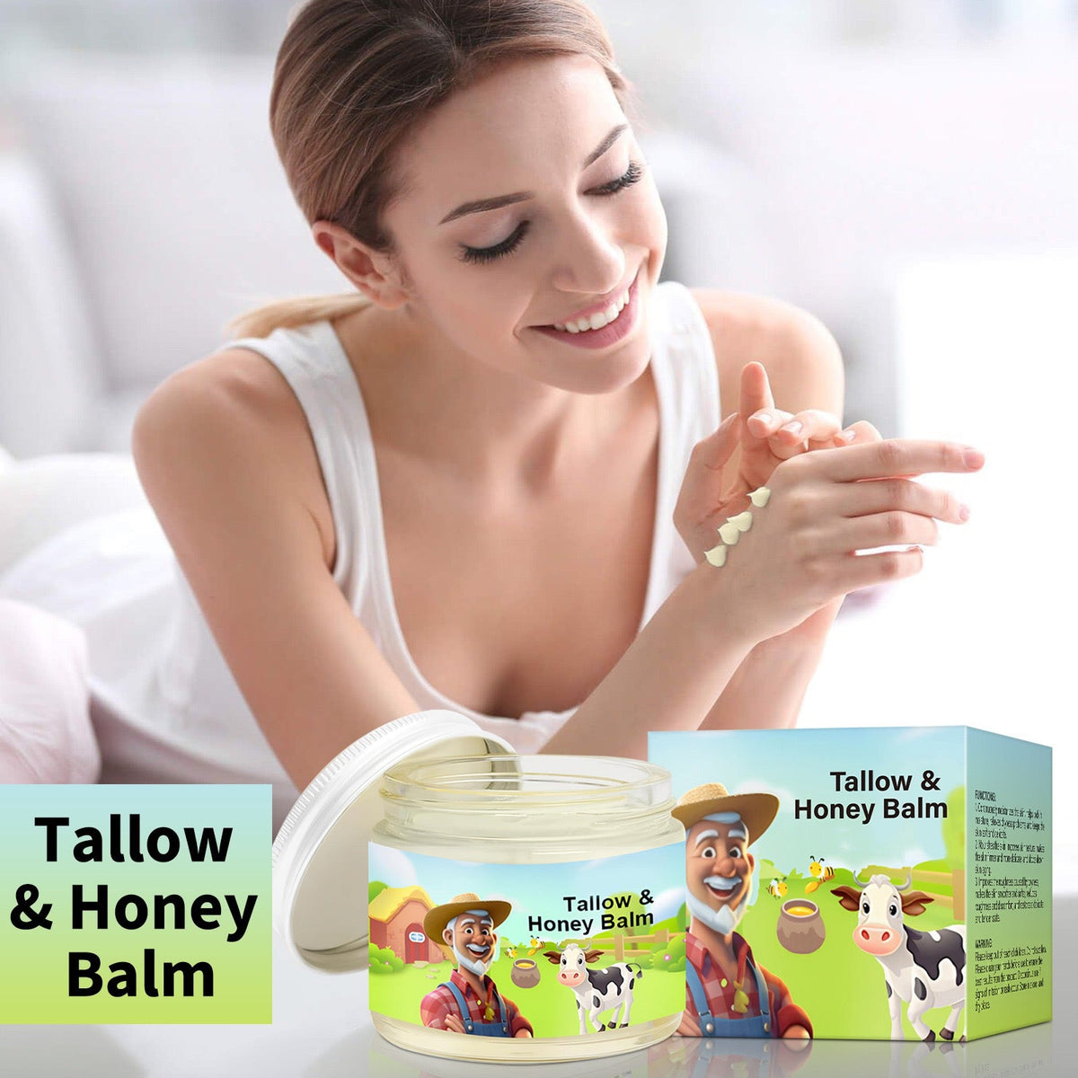 Tallow Honey Balm – Moisturizer for Mature Skin with Vitamins A, D & E | Face & Neck Care