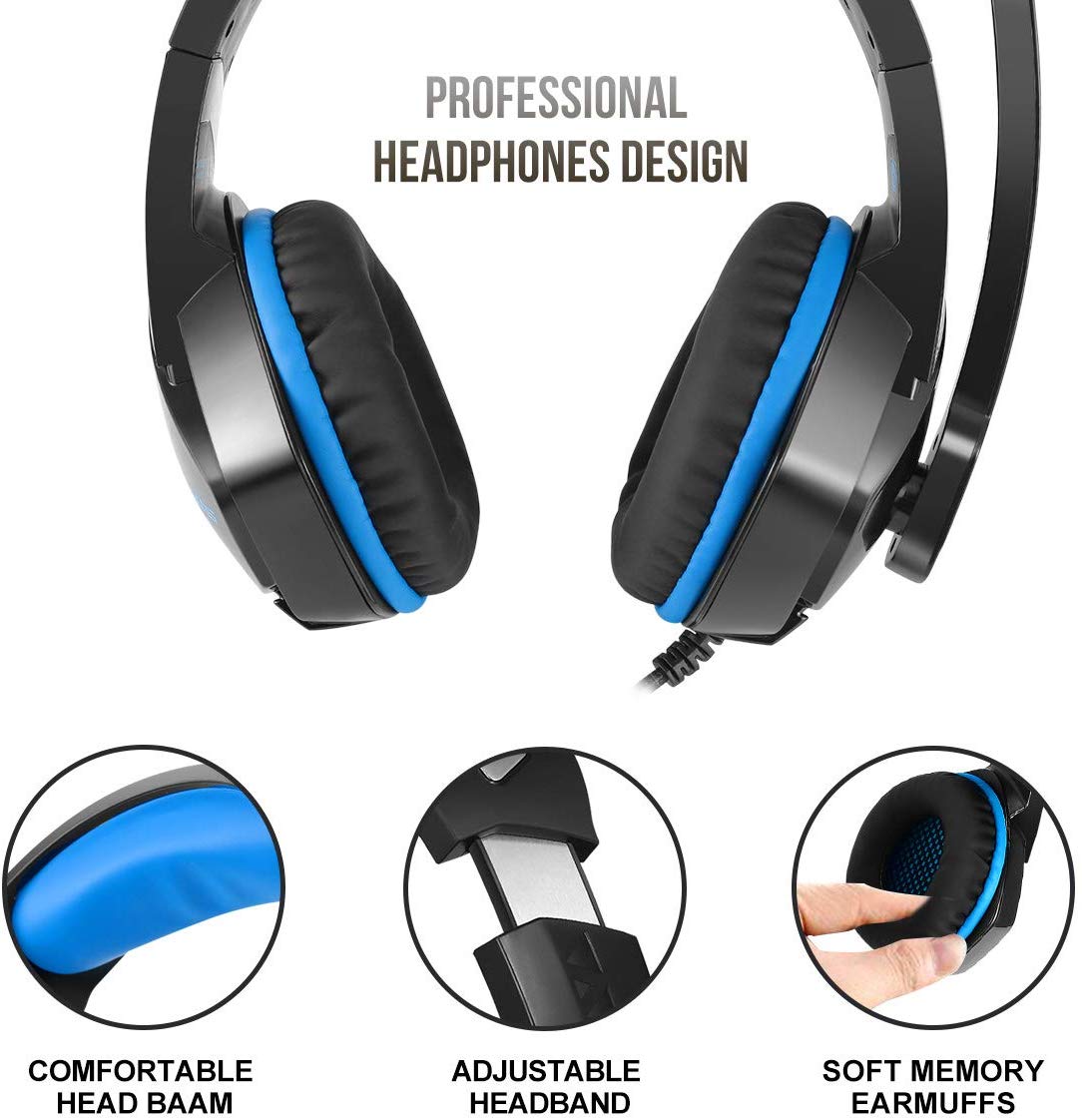 Multi‑Platform Headphones with LED Light and Volume Control