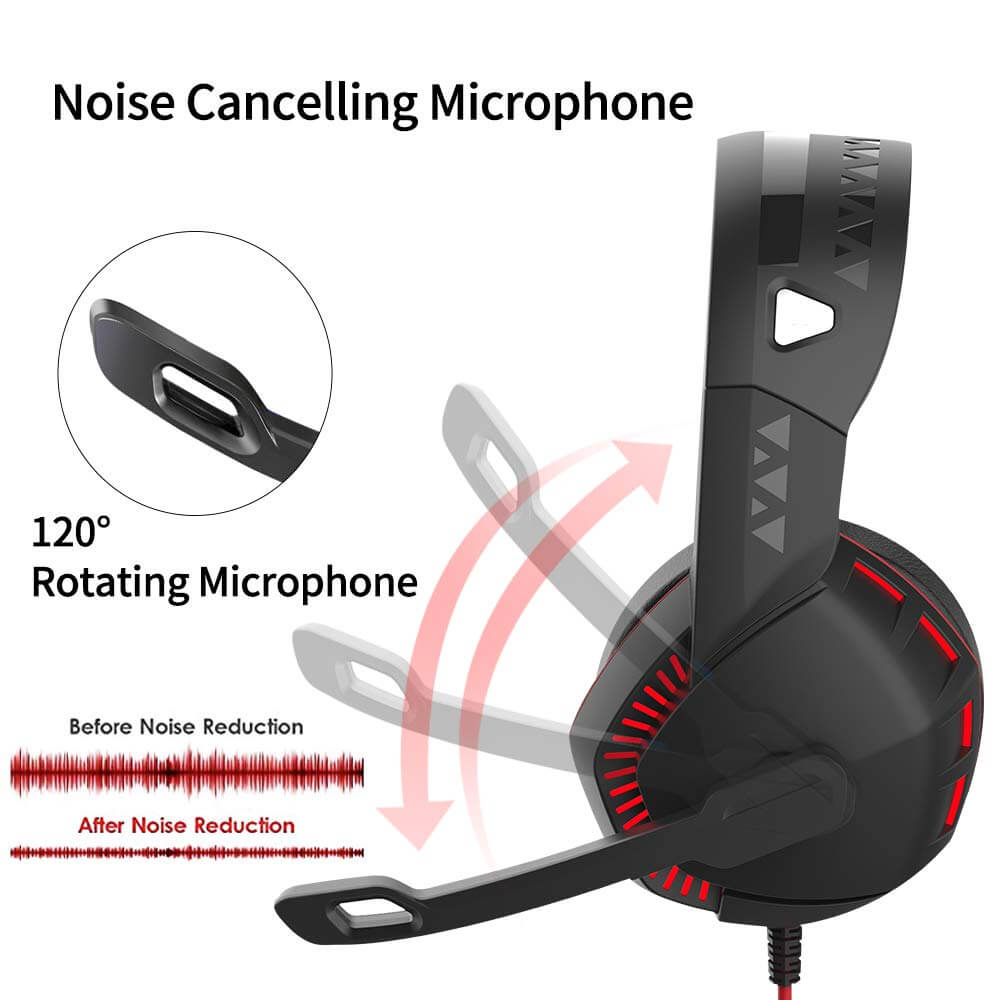 Multi‑Platform Headphones with LED Light and Volume Control