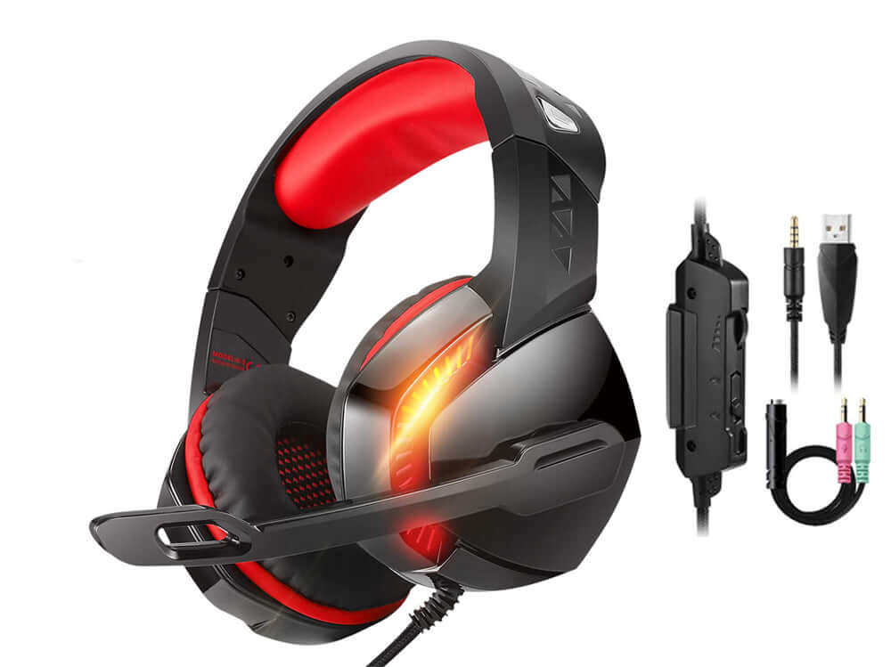 Multi‑Platform Headphones with LED Light and Volume Control
