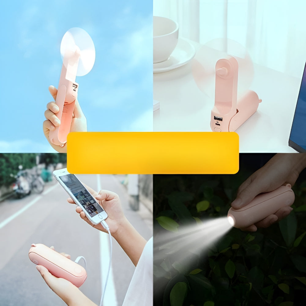 Portable USB Rechargeable Handheld Fan with Foldable Pocket Design
