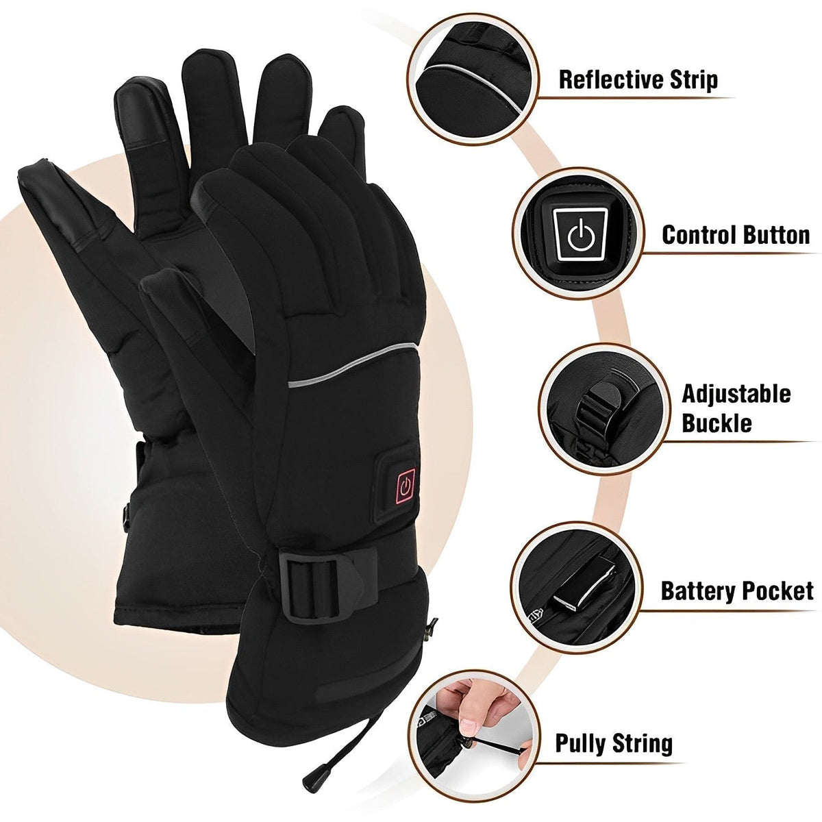 Unisex Thermal Heated Gloves Quick-Heat Support for Cold Weather