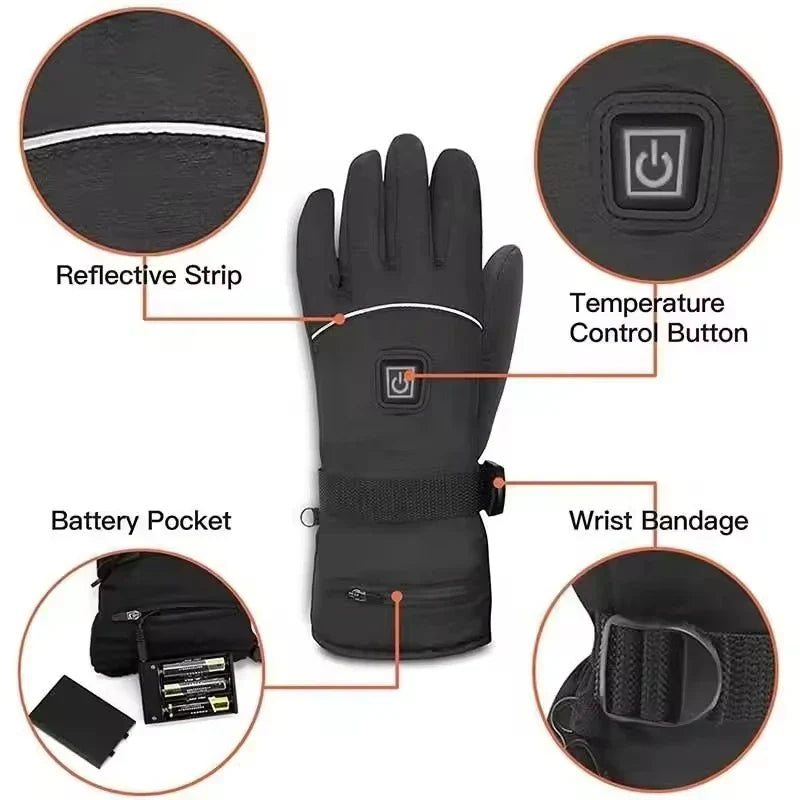 Rechargeable Heated Gloves – Electric Hand Warmers with 3 Heat Settings for Men & Women, Winter Outdoor Thermal Gloves