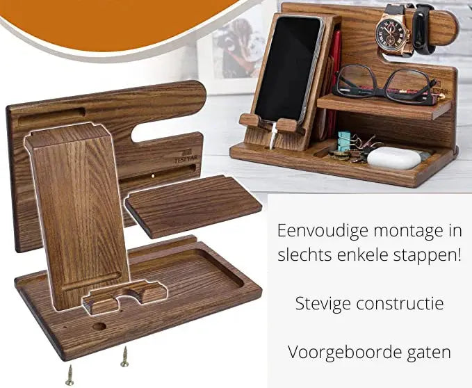 Multi-Function Desk Organizer with Phone Stand and Storage Tray