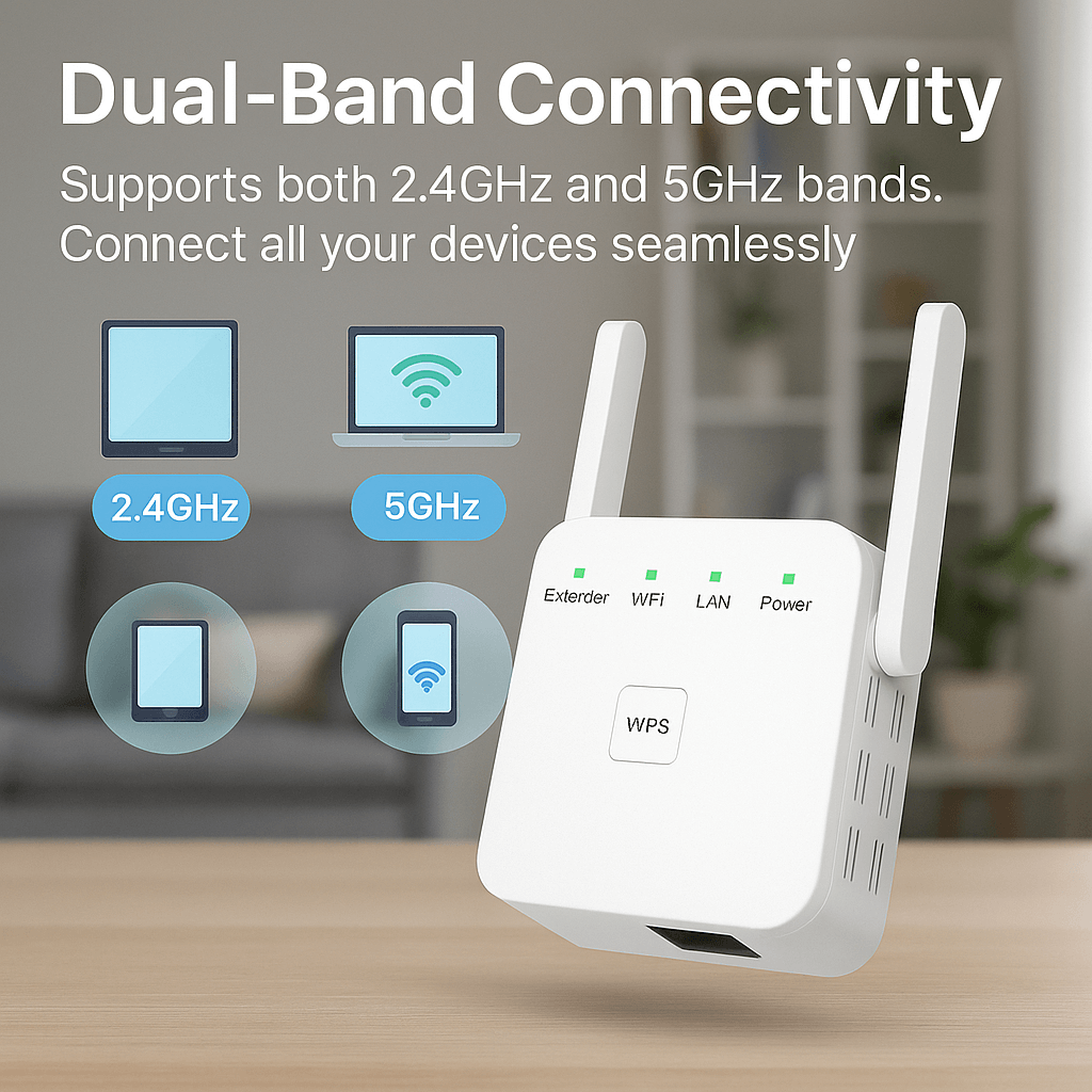 Home WiFi Range Extender Dual-Band Signal Booster