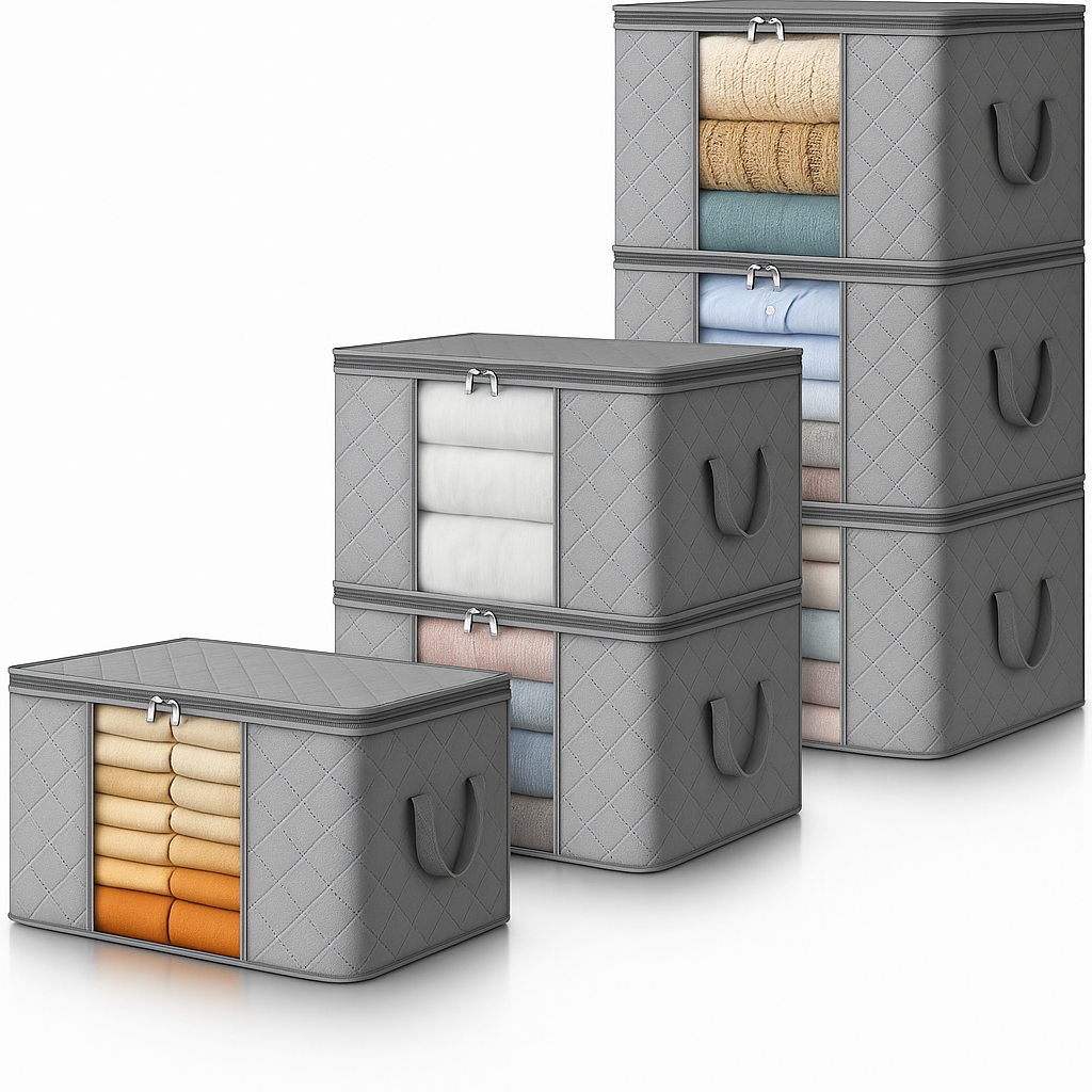 Foldable Storage Boxes with Handles and Front Window