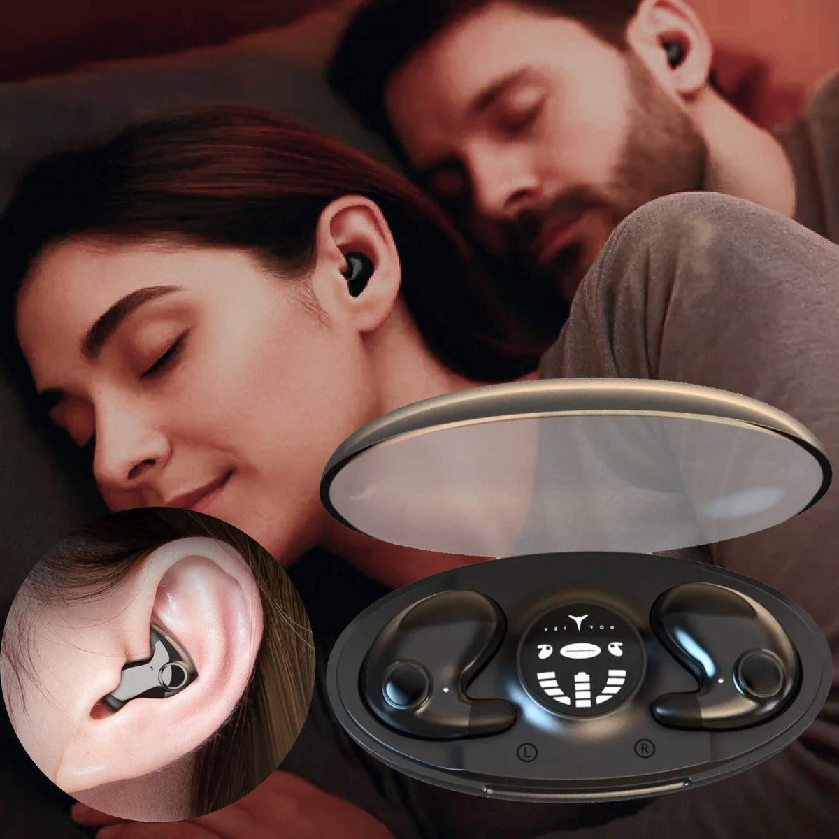 Wireless Sleep Earbuds Ultra-Small Noise-Blocking Earphones for Night Use