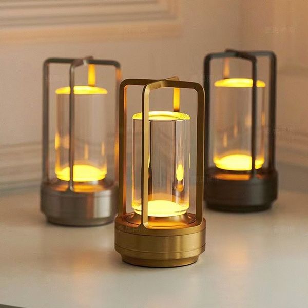 Vintage Style Table Lamp Rechargeable Touch Control LED Light