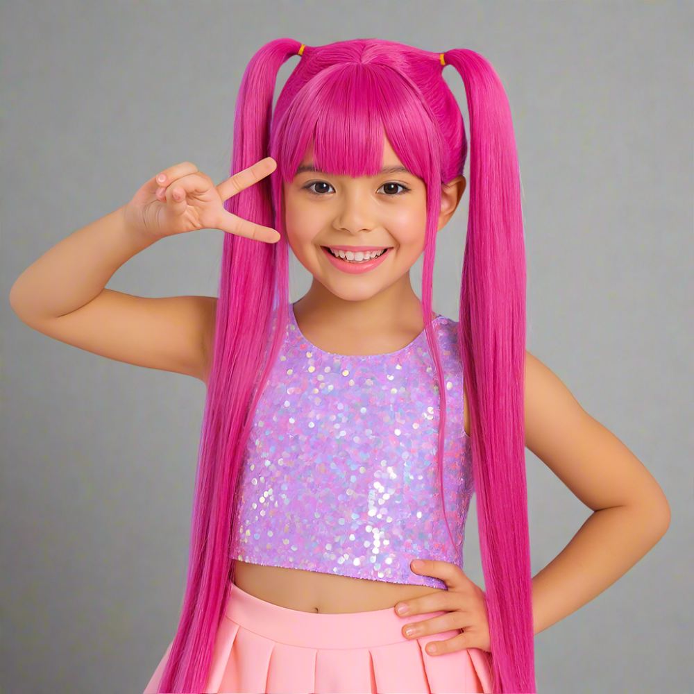 Kpop Hunter Costume Kids Wig Set