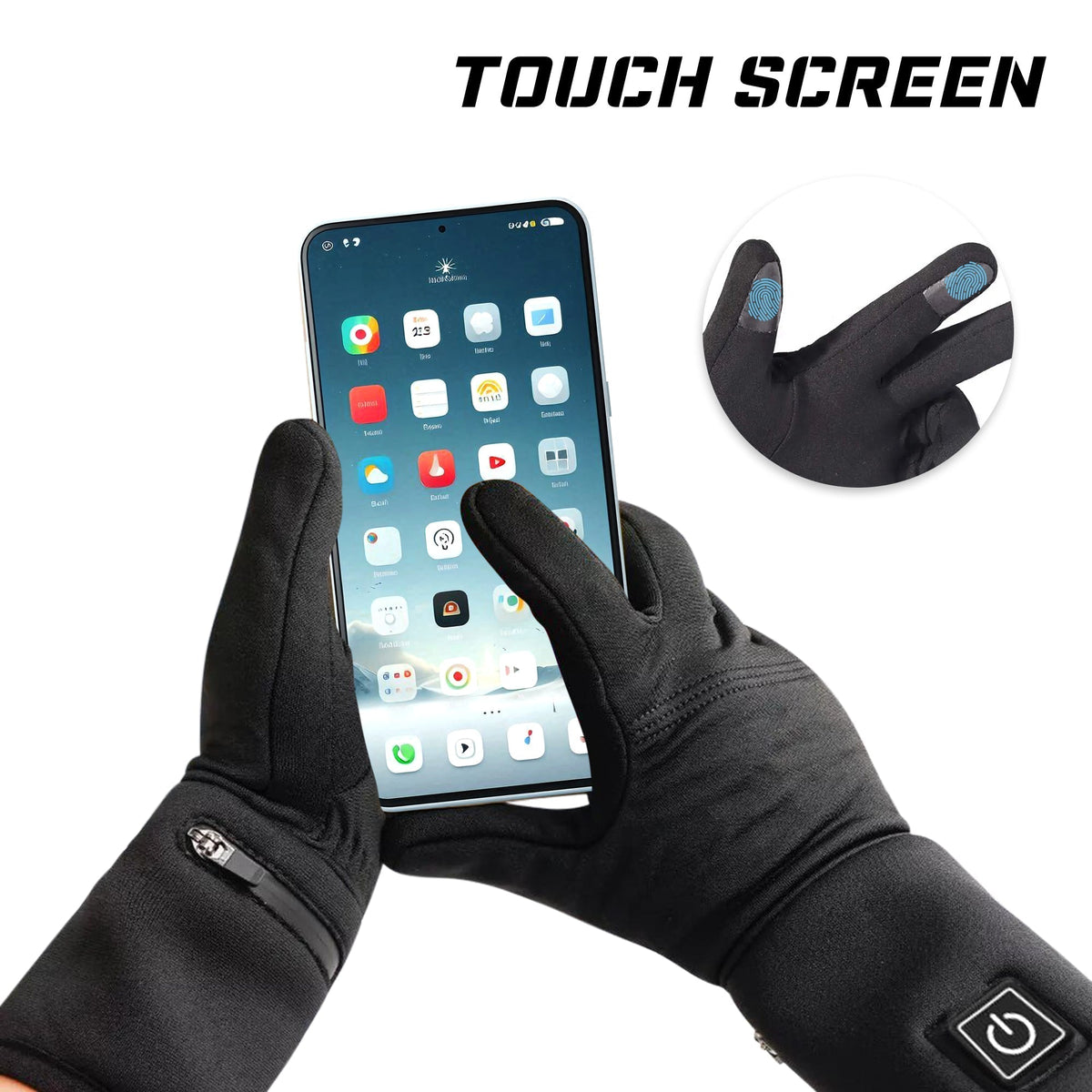 Heated Winter Gloves Rechargeable 3-Heat Settings for Cold Weather