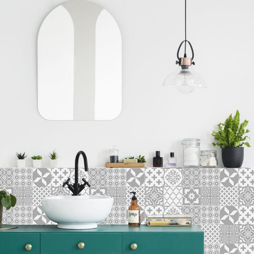 Tile Pattern Wall Stickers for Home Décor – 24 Pack