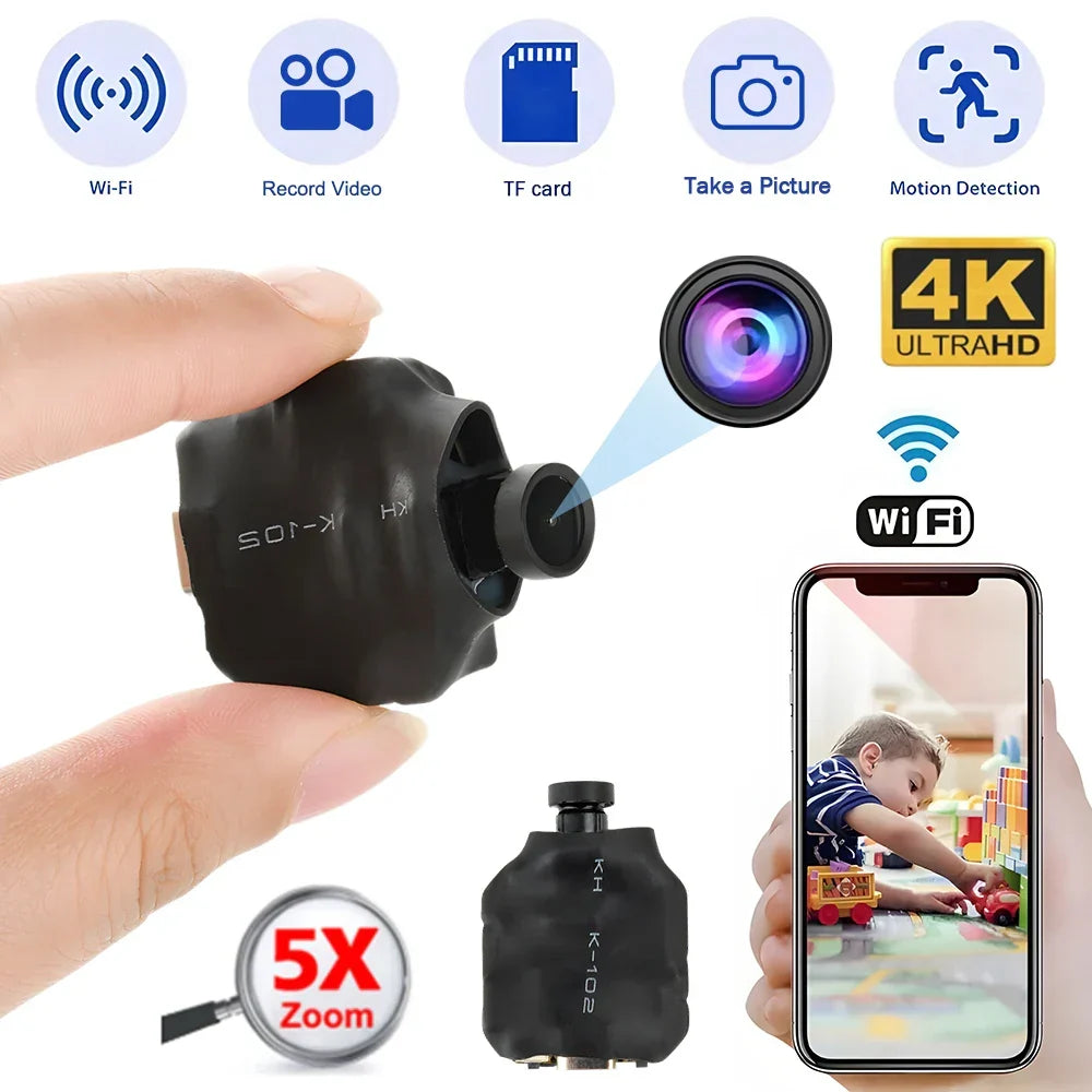 Mini WiFi Security Camera 4K Ultra HD Motion Detection Home Monitor