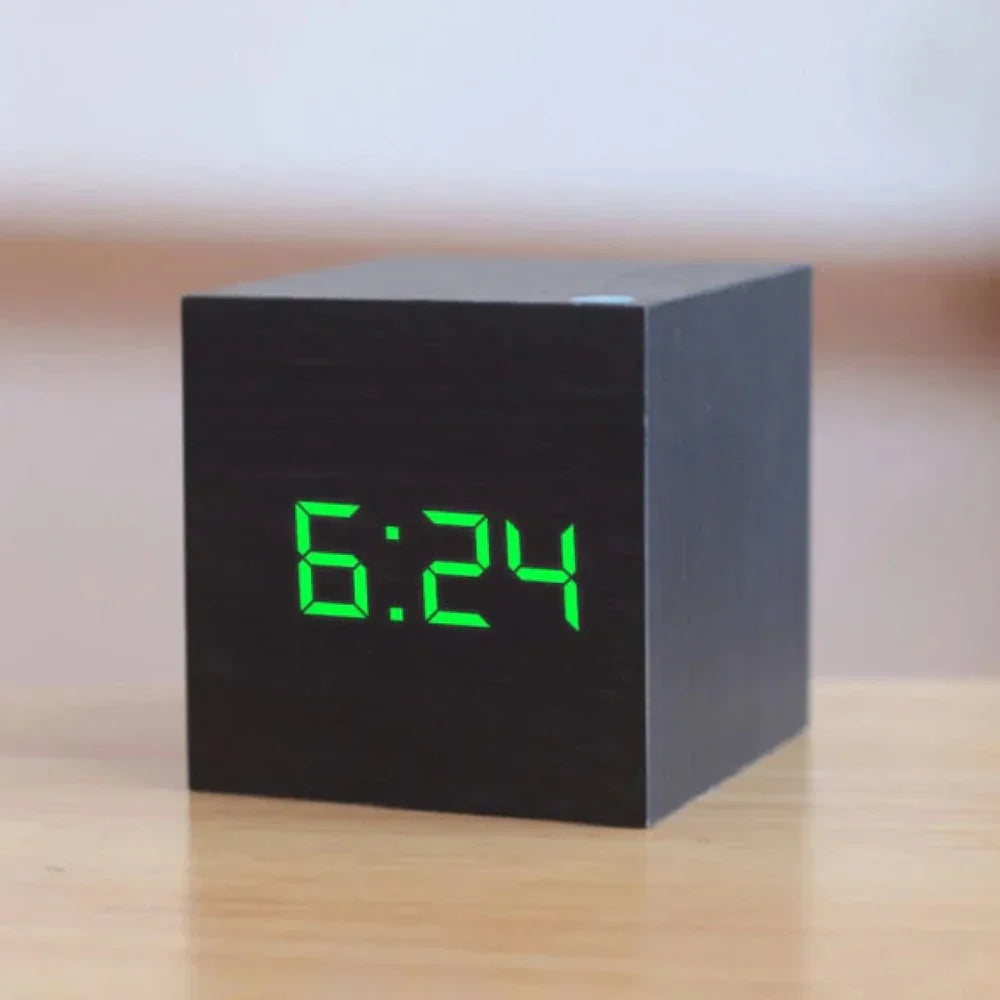 Mini LED Alarm Clock Compact Desk Clock with Night Mode