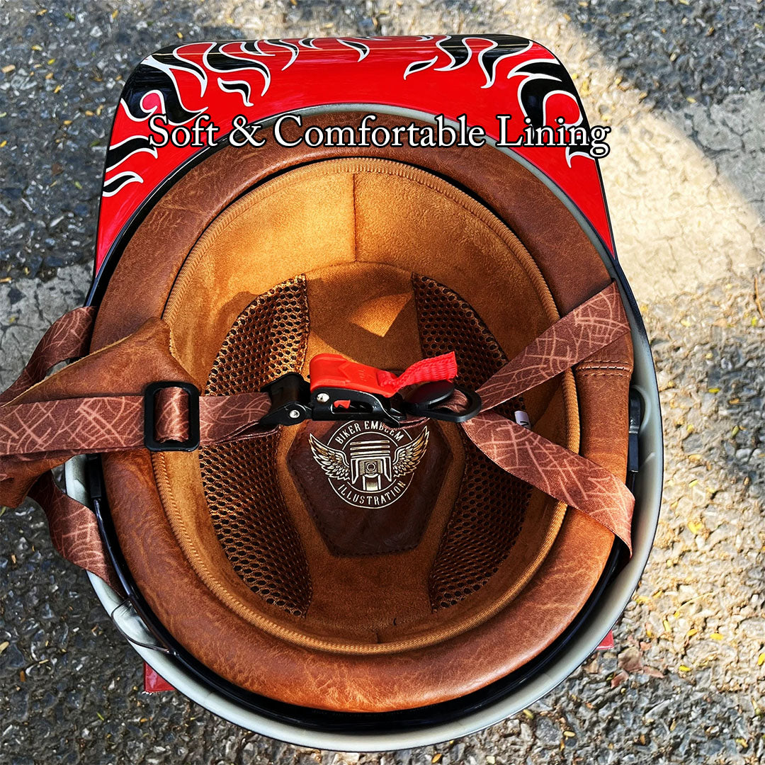 Vintage Style Motorcycle Helmet with Integrated Sun Visor