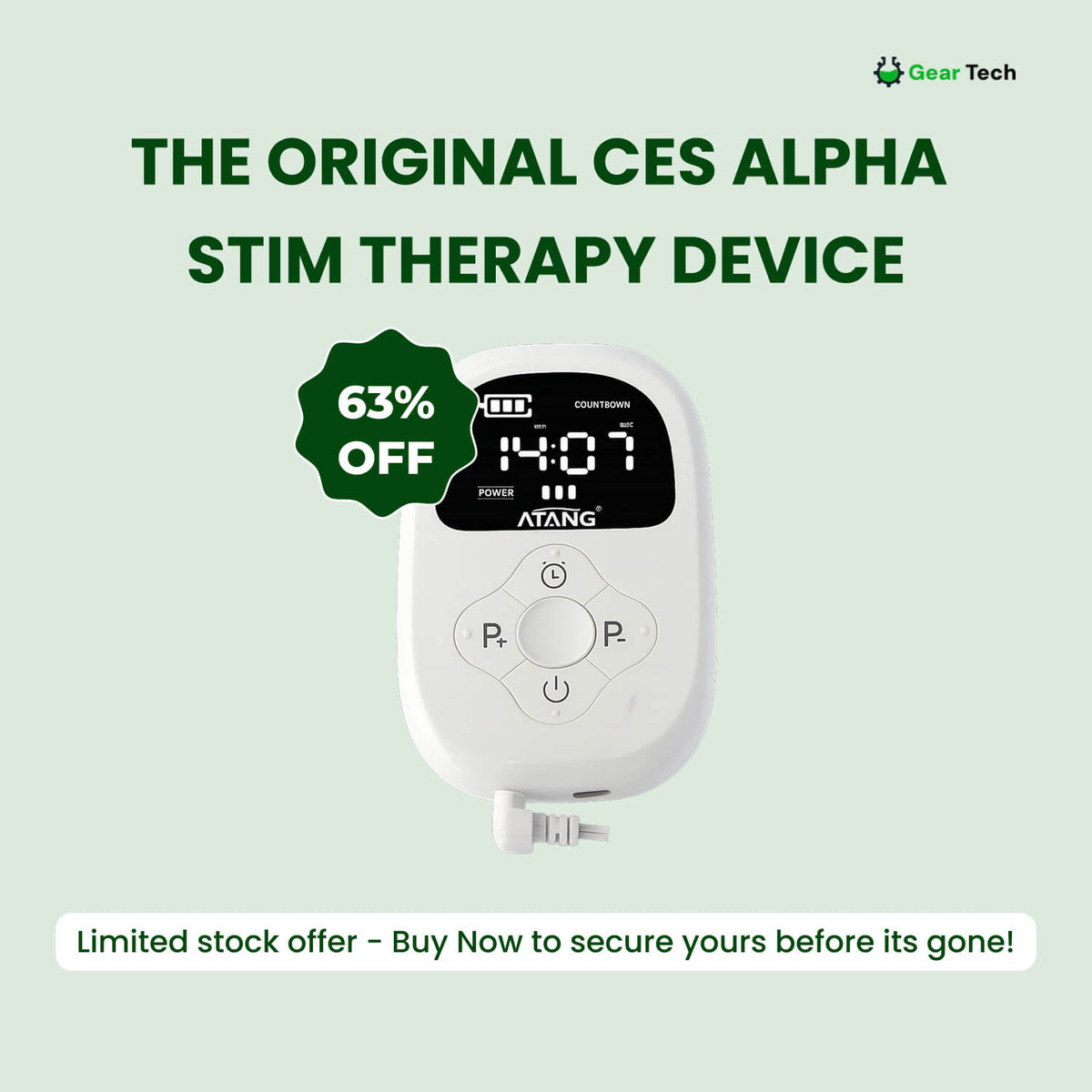 Rechargeable CES Therapy Device for Sleep & Anxiety