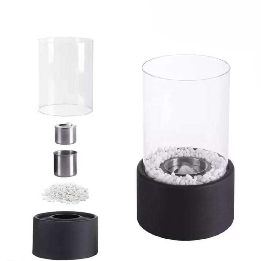 Everlasting Flame Oil Lamp Elegant Glass Cylinder with Classic Glow