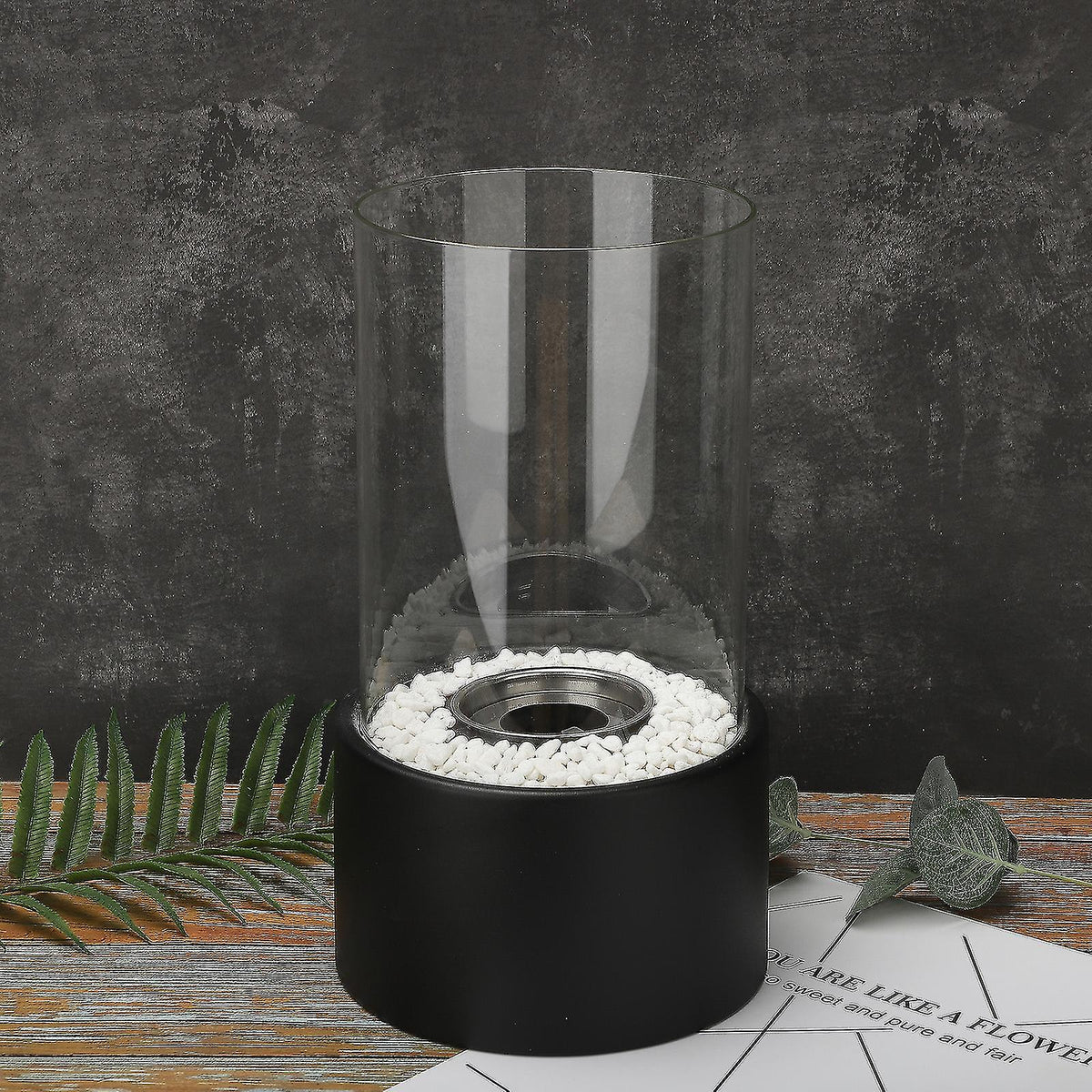 Everlasting Flame Oil Lamp Elegant Glass Cylinder with Classic Glow