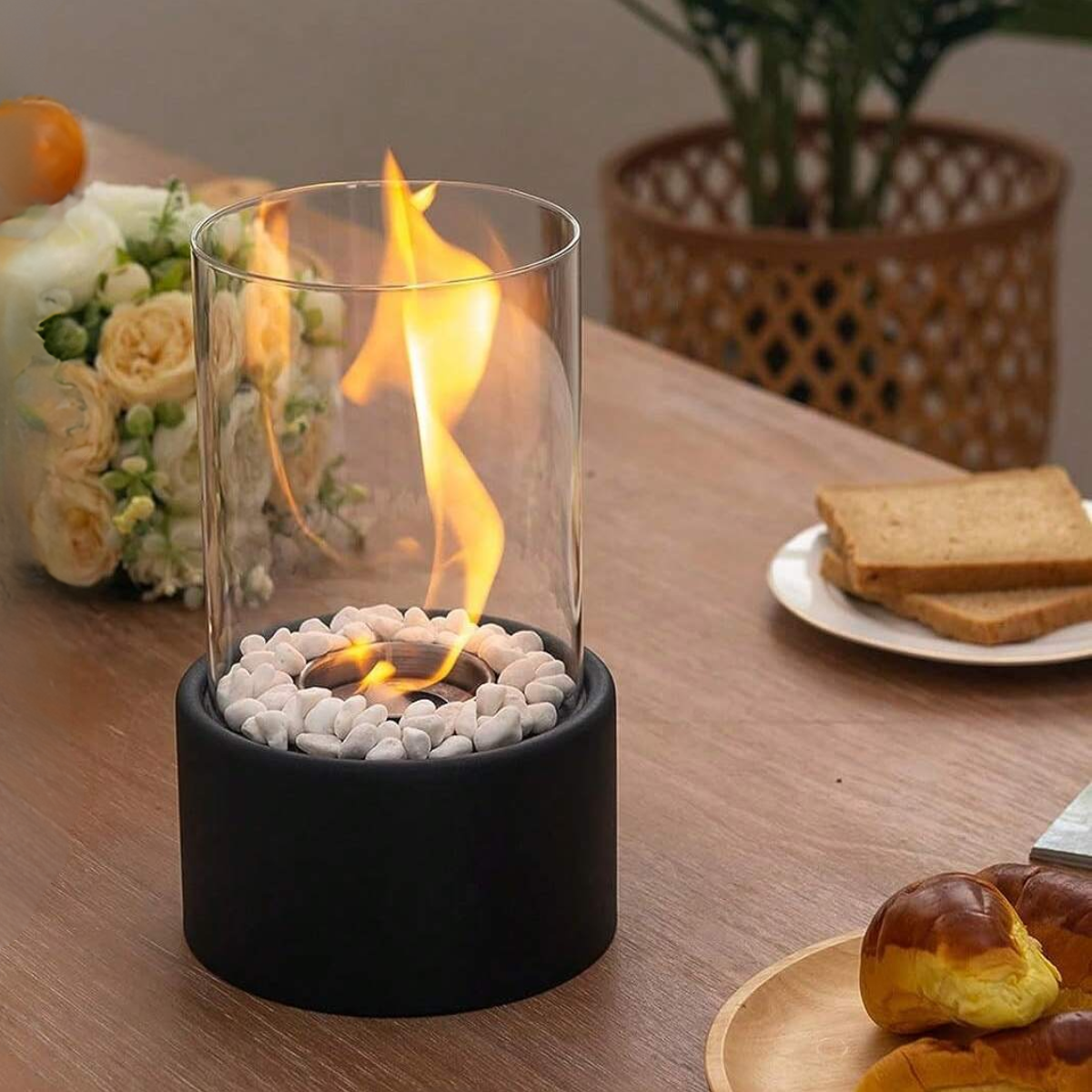 Everlasting Flame Oil Lamp Elegant Glass Cylinder with Classic Glow