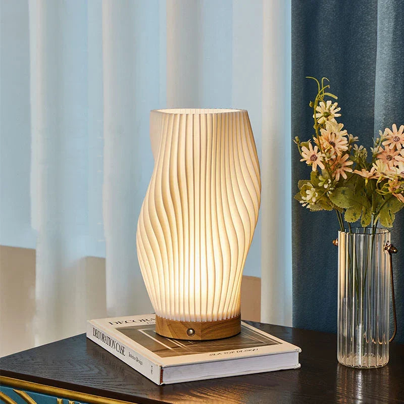 Contemporary Accent Lamp Stylish Wave Design with Adjustable Glow
