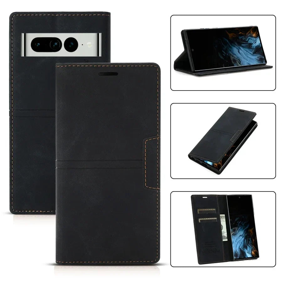 Magnetic Wallet Phonecase for Google Pixel Practical Style