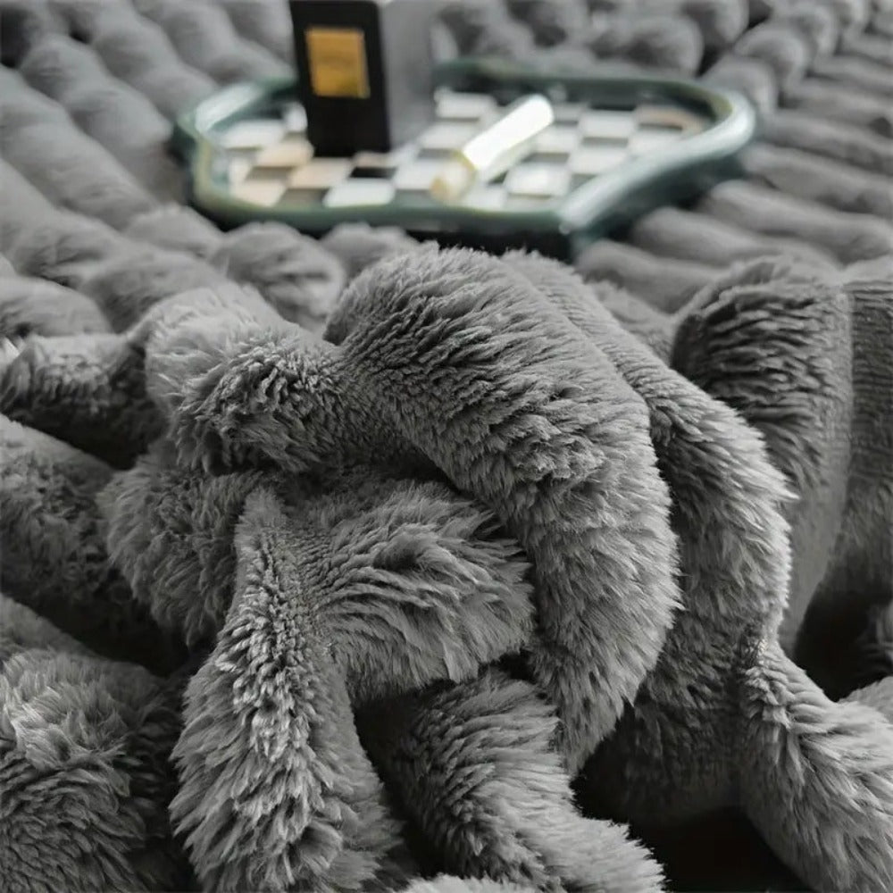 Luxury Ribbed Throw Blanket Soft Four‑Season Home Comfort