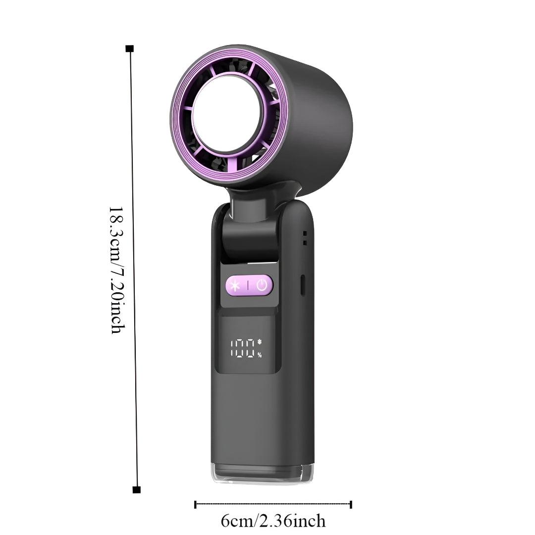 Portable Rechargeable Handheld Fan with Digital Display