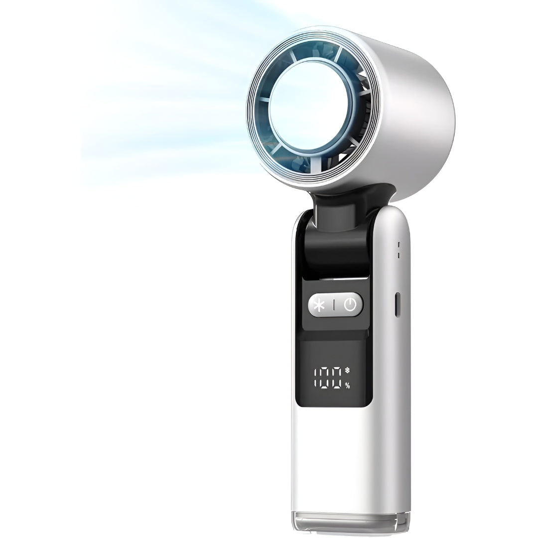Portable Rechargeable Handheld Fan with Digital Display