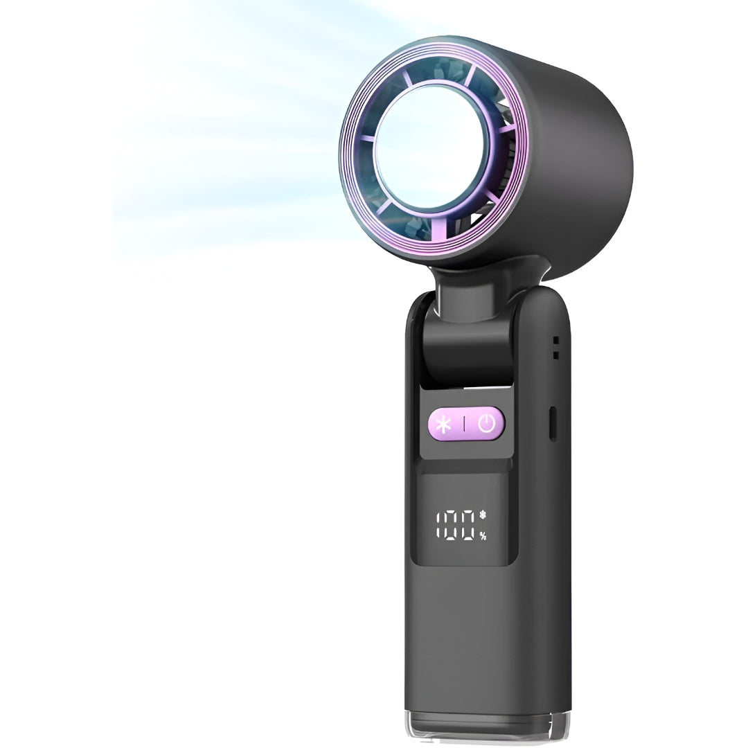 Portable Rechargeable Handheld Fan with Digital Display