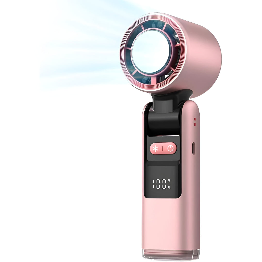 Portable Rechargeable Handheld Fan with Digital Display