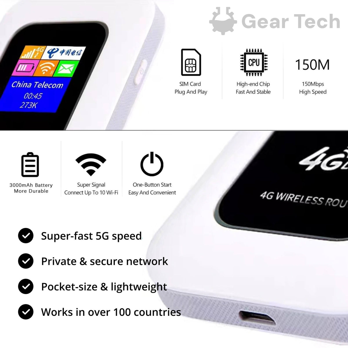 Portable Wi‑Fi Router Travel, Camping & Home Backup