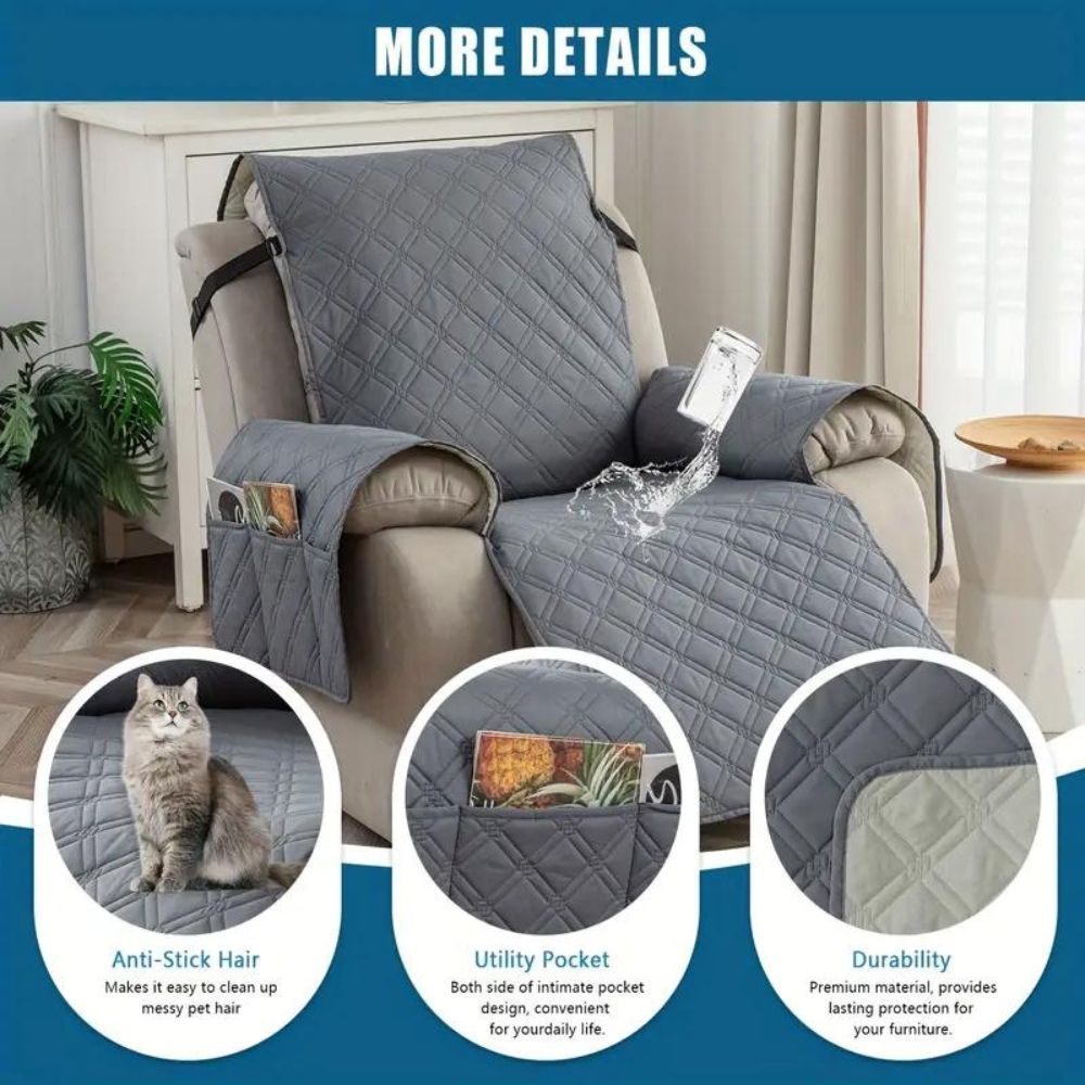 Protective Recliner Slipcover with Quilted Design