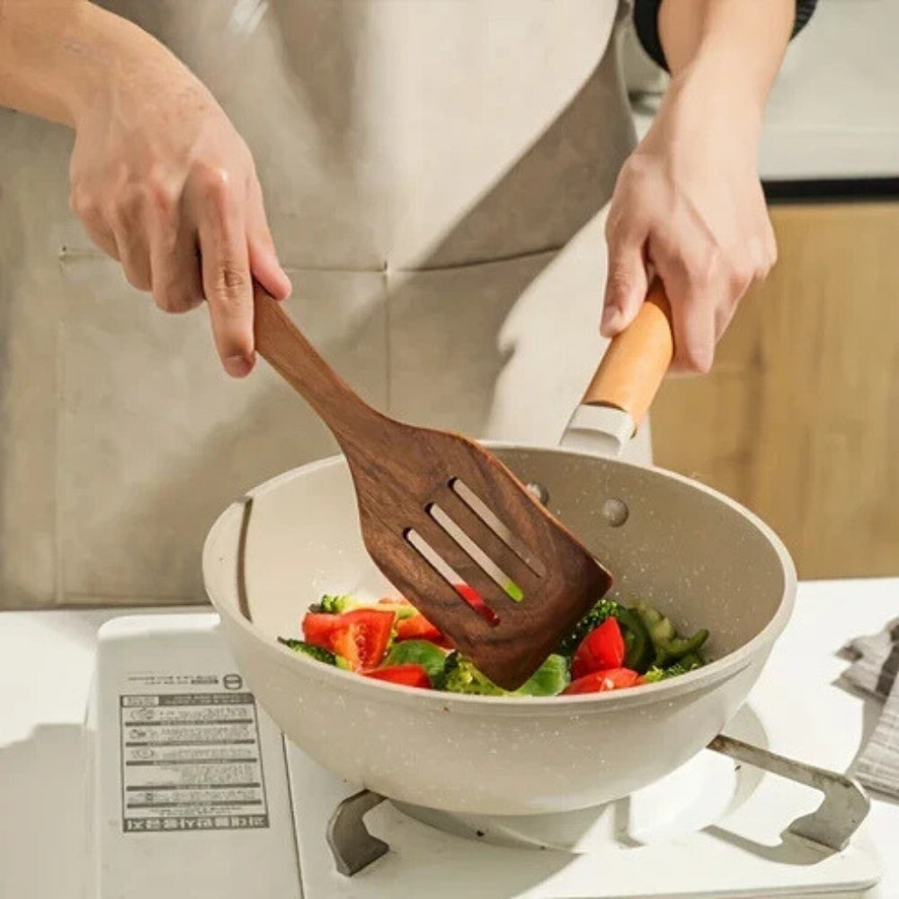 Handmade Wooden Utensils Set for Everyday Cooking