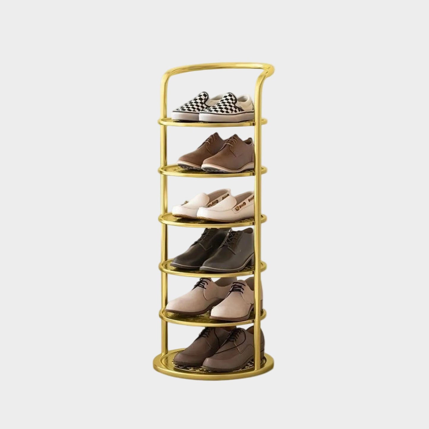 Round Steel Shoe Storage Modern Entryway