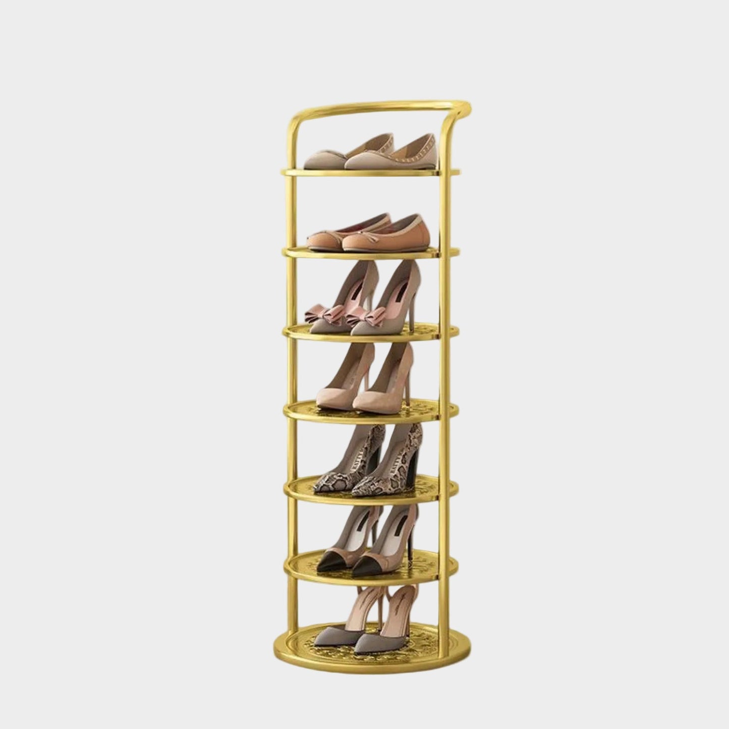 Round Steel Shoe Storage Modern Entryway
